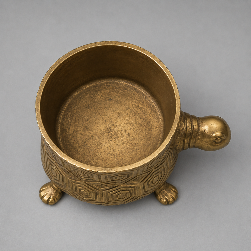 Turtoise Solid Cast Brass Metal Planter Pot - Succulents & Plants