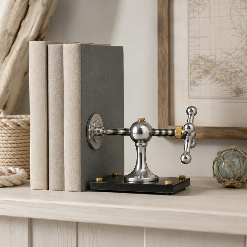 Windlass Bookend Retro Book DVD Organizer