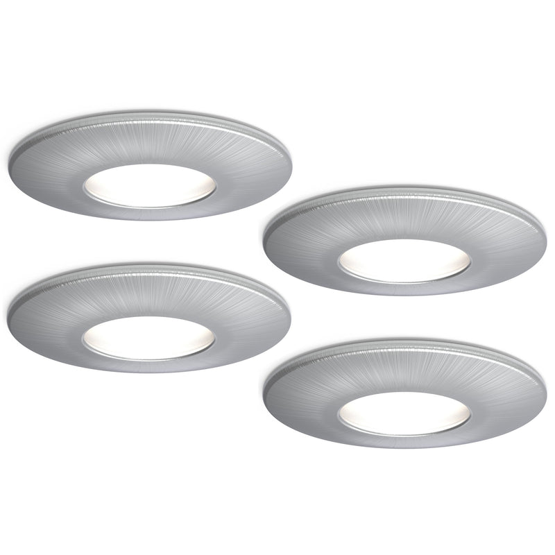 4lite IP65 GU10 Fire-Rated Downlight - Satin Chrome