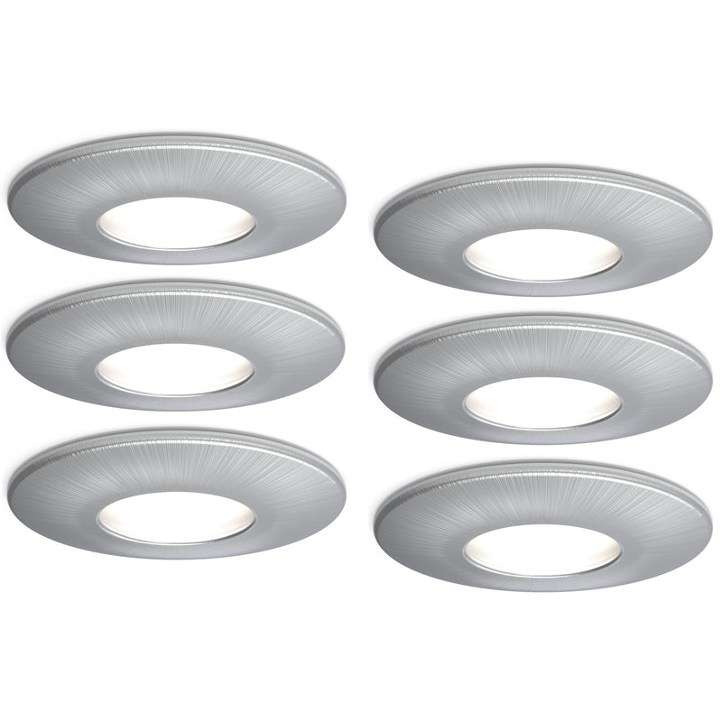 4lite IP65 GU10 Fire-Rated Downlight - Satin Chrome