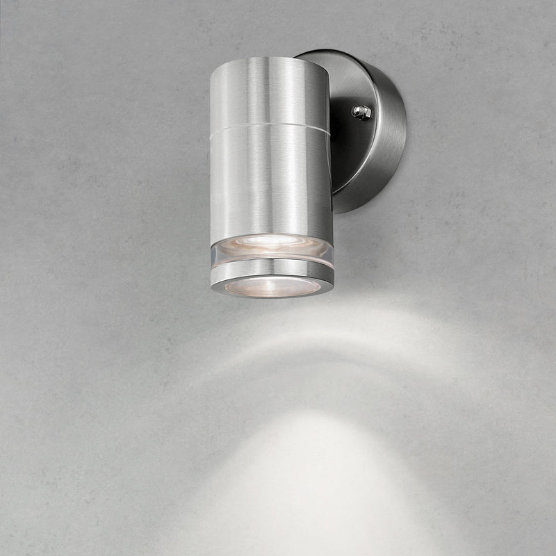 4lite Marinus GU10 Single Direction Outdoor Wall Light without PIR - Stainless Steel