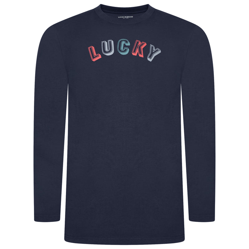 Lucky Brand Crew Neck & Closed Hem Flannel Pant Pyjama Set