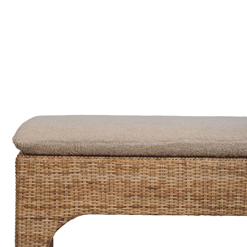 Artisan Furniture Solid Wood Rattan Harmony, Upholstered, Brown & Cream