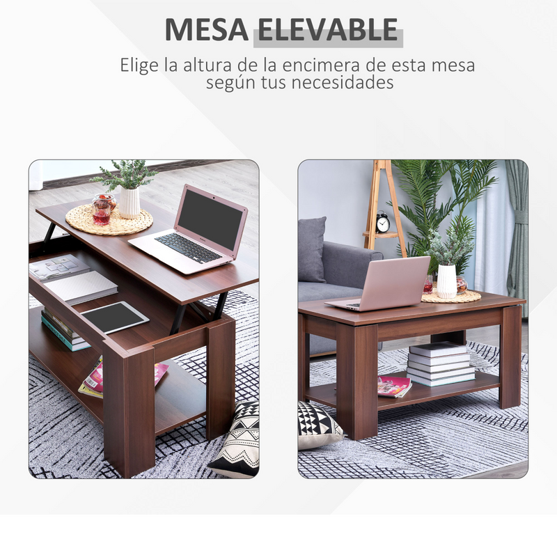 Coffee Table, 50/63H cm-Natural Wood Grain Colour