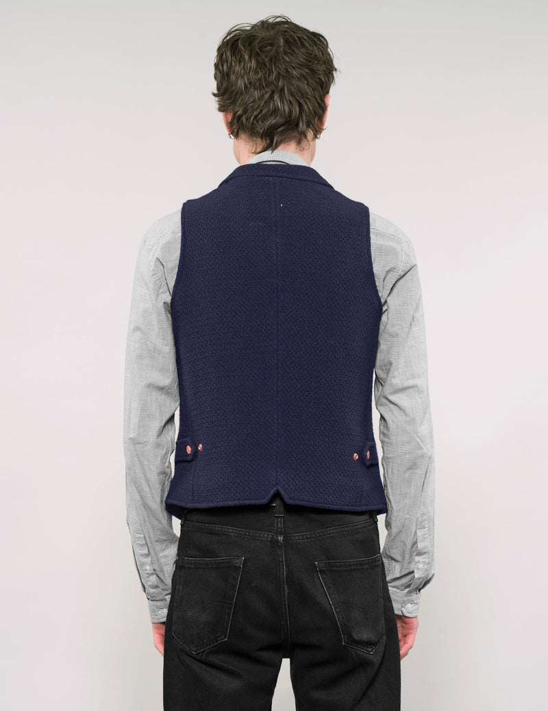 IMMORTAL Silverstone Navy Waffle Waistcoat