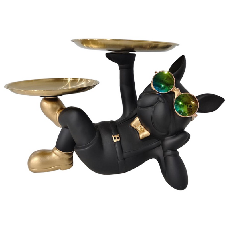 Resin Cool Dog Sculpture Bulldog, Bulldog Storage Sculpture for Home Desktop Ornament Decoration