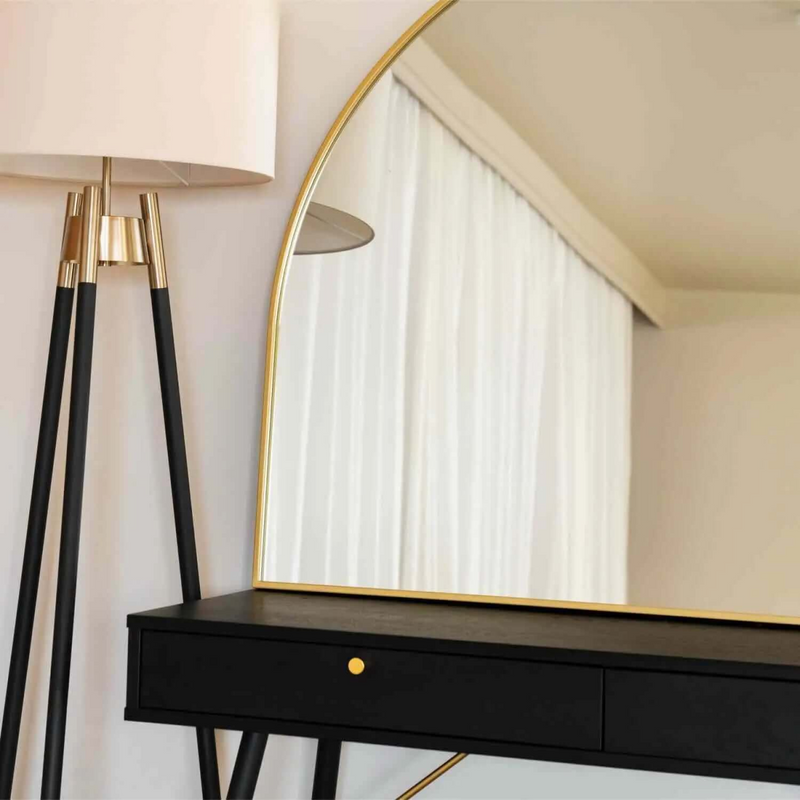 Akiko- Gold Metal Arched Mirror - 95cm x 120cm