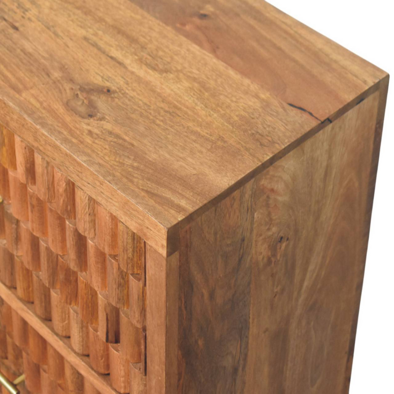 Artisan Furniture Solid Wood Arno Chest - Teak, 3 Drawers, Beige
