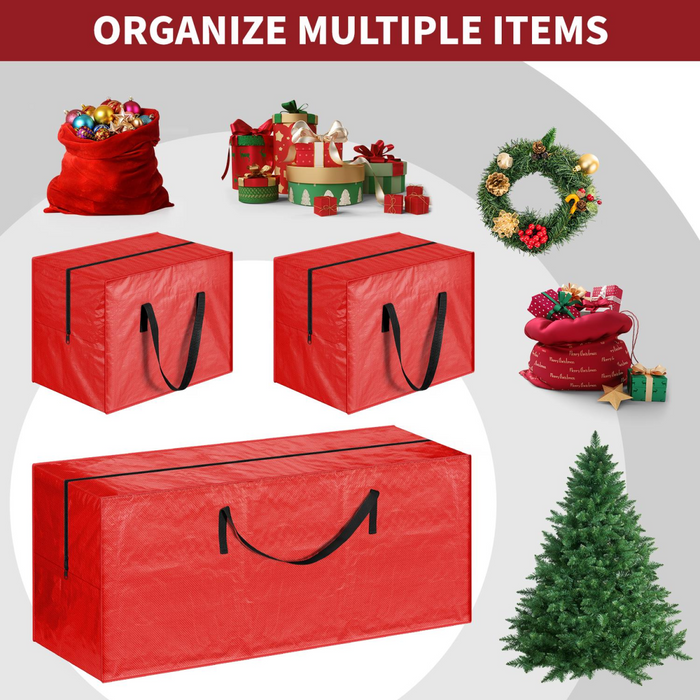 VINSANI 3pc RED XMAS STORAGE BAGS 1010449