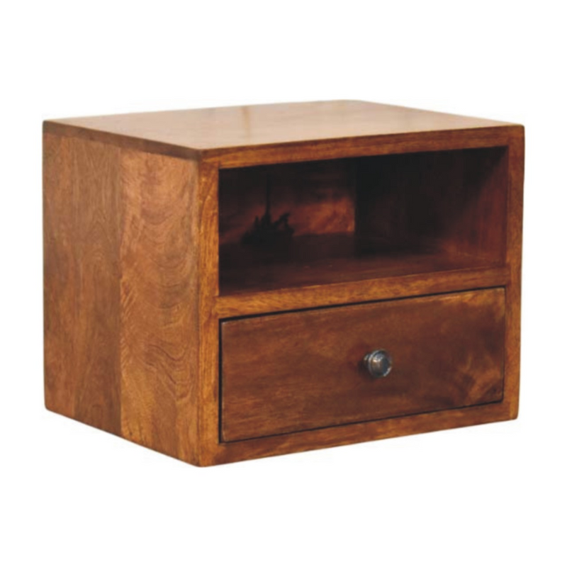 Artisan Furniture Solid Wood Solis 1-Drawer Chestnut Wall Mounted Nightstand