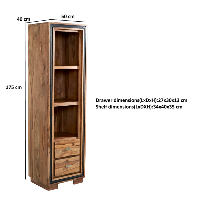 Jodhpur Sheesham Slim Bookcase