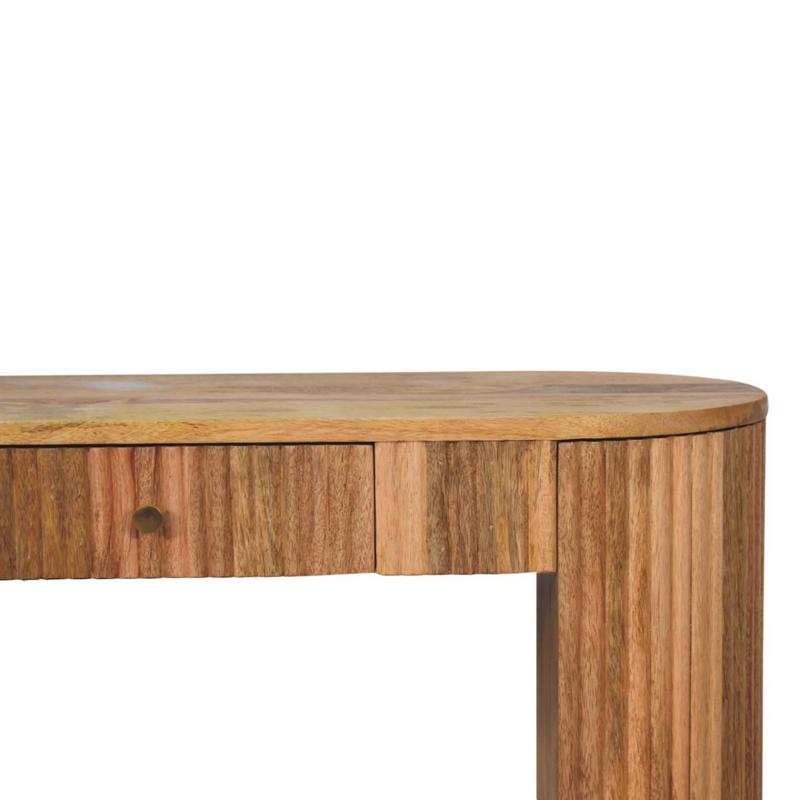 Artisan Furniture Solid Wood Soba Straight Console Table, 1 Drawer, Beige