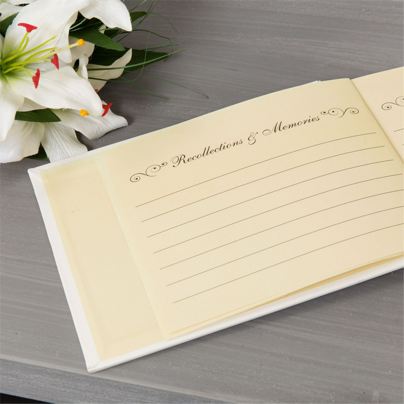 Cream Leatherette Memory Book - Book of Condolence