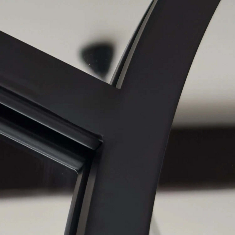 Mio - Black Metal Arched Window Mirror - 95cm x 120cm