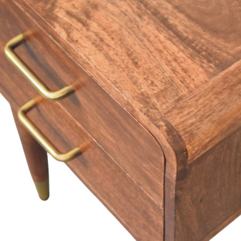Artisan Furniture Solid Wood Astor 2-Drawer Nightstand, Brown
