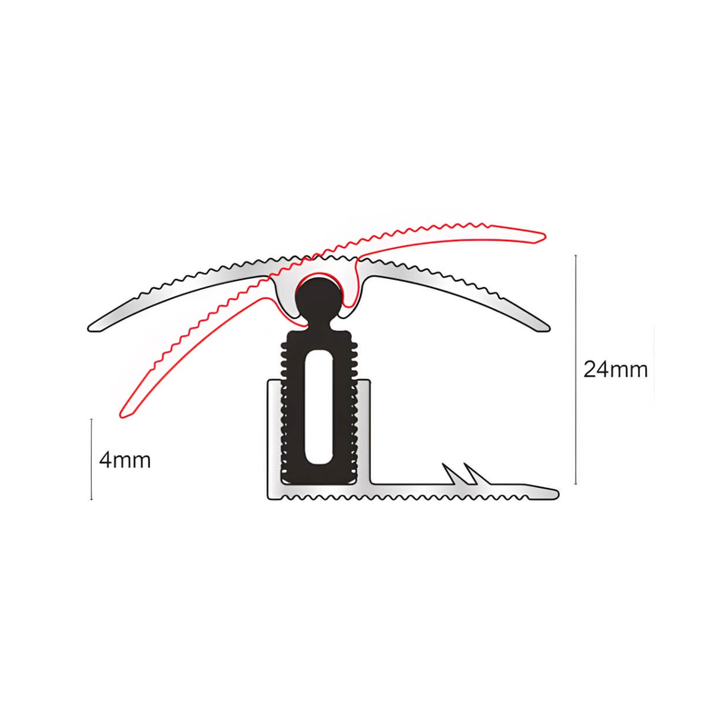 Aluminium Adjustable Height Carpet Door Threshold Strip 40mm with Easy Clip TTG Pivots