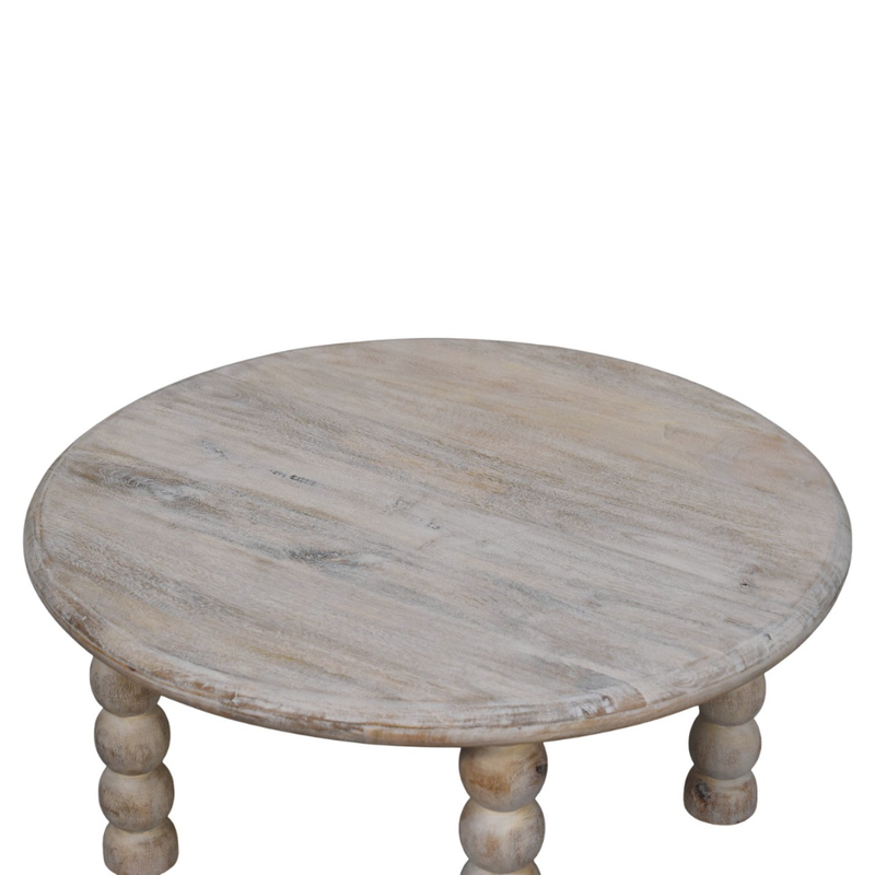 Artisan Furniture Solid Wood Spindle Salted Oak Coffee Table, Grey