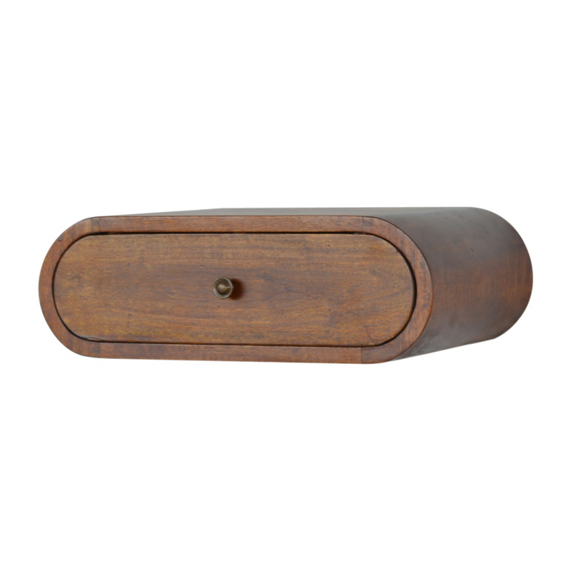 Artisan Furniture Solid Wood Wall Mounted Round Chestnut Bedside