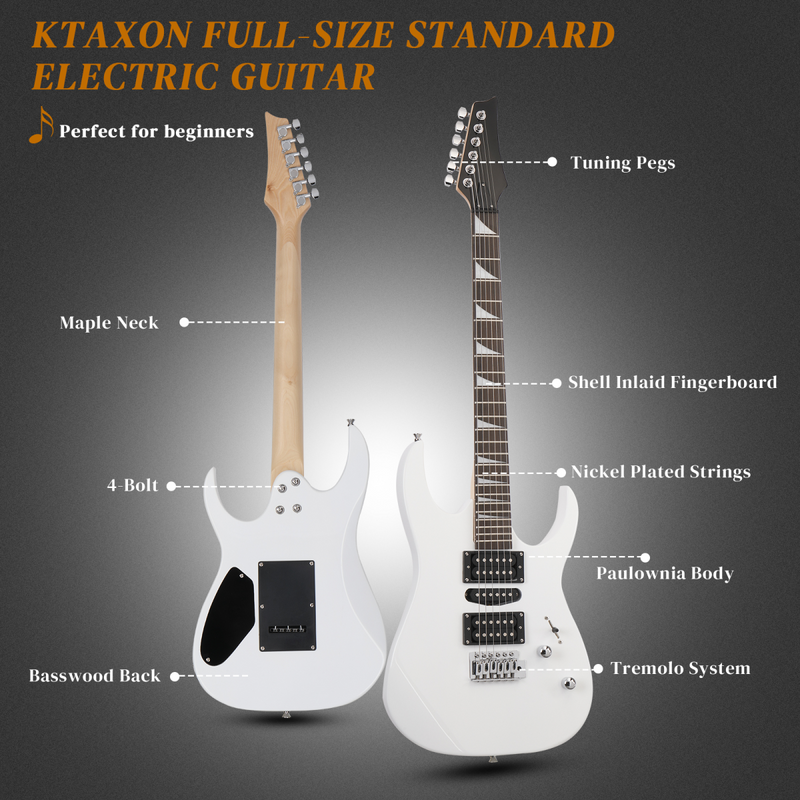 170 Model With 20W Electric Guitar Pickup Hsh Pickup Guitar  Stereo Bag Harness Picks Rocker Connector  Wrench Tool White