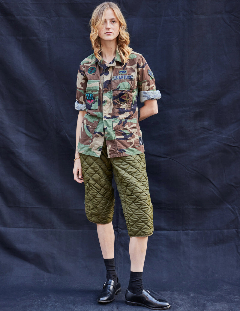 Cropped Quilted Trousers