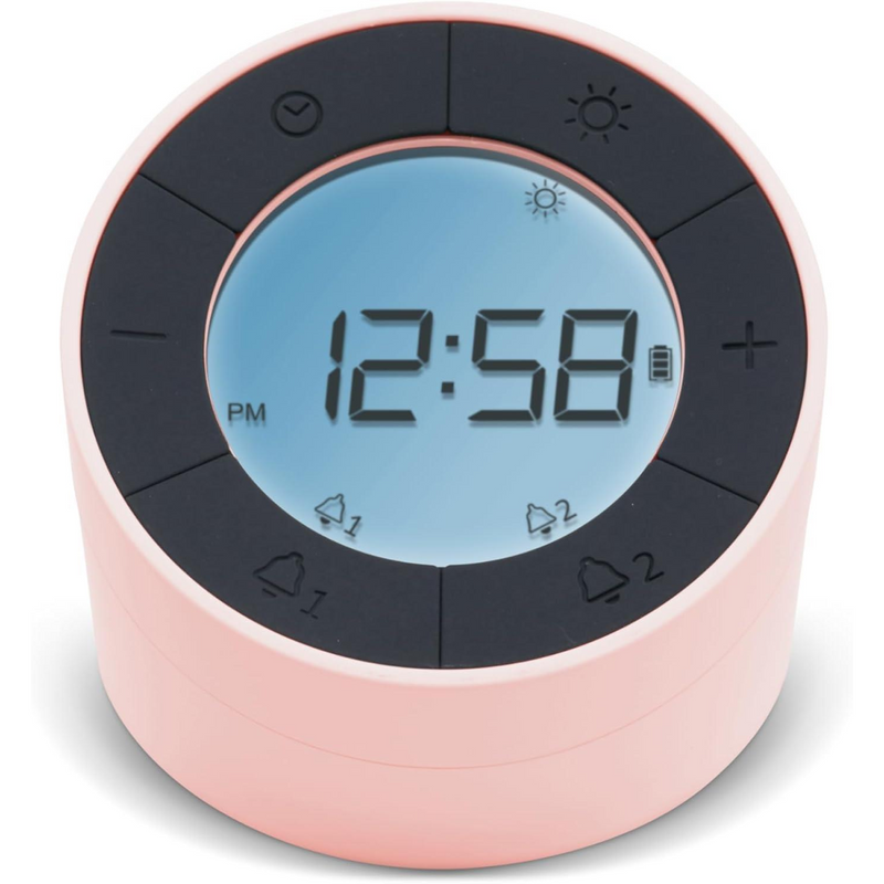 Acctim Jowie Dual Digital Alarm Clock/Nightlight Superbrite with Light Touch Sensor Pink