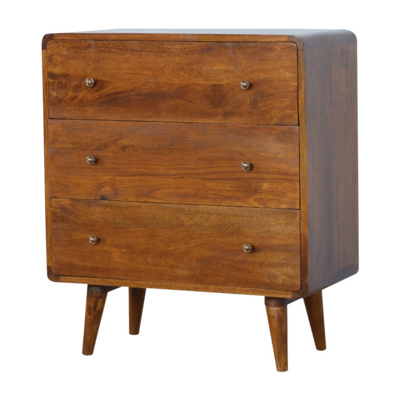 Artisan Furniture Solid Wood Curved Chestnut Chest