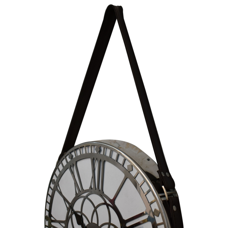 Artisan Furniture White Chrome Hanging Wall Clock