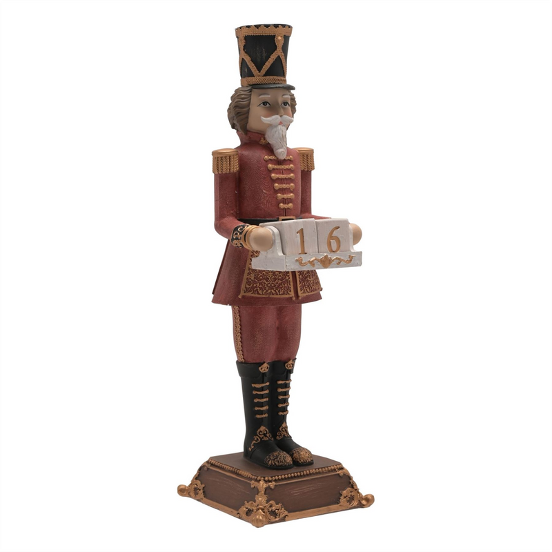 Soldier Holding a Tray with Numbers in Polyresin