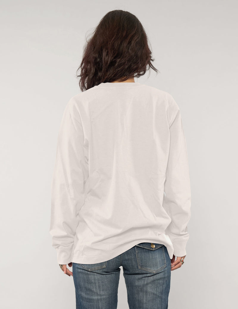 ST Aladdin Sane Long Sleeve Logo Tee in Ecru