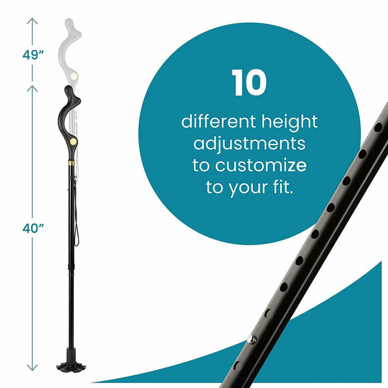 Collapsible Walking Stick 10 Levels Adjustable Height Travel Camping Hiking Walking  Cane