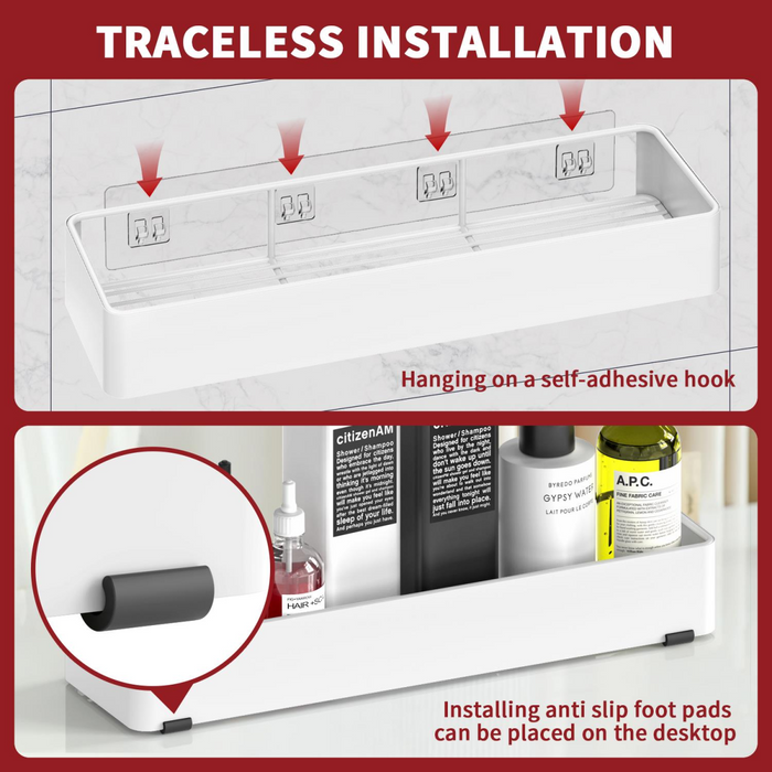 VINSANI 2pc WHITE SHOWER CADDY 1010504