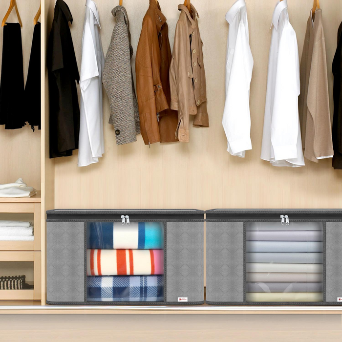 VINSANI 3pc DELUXE STORAGE BAGS LIGHT GREY 0000327