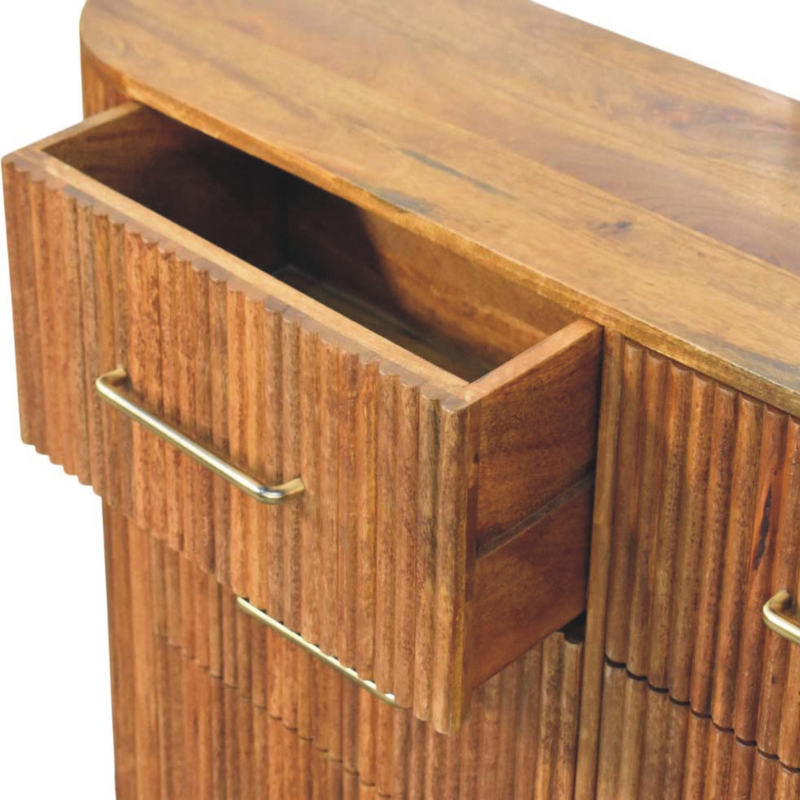 Artisan Furniture Solid Wood Ridgefront Chest - Amber Oak, 6 Drawers, Brown