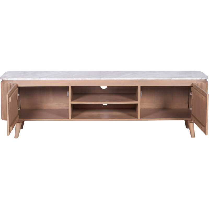 Ashford Natural Marble & Wood Large Tv Cabinet