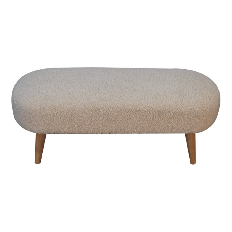 Artisan Furniture Solid Wood Boucle Hallway Bench