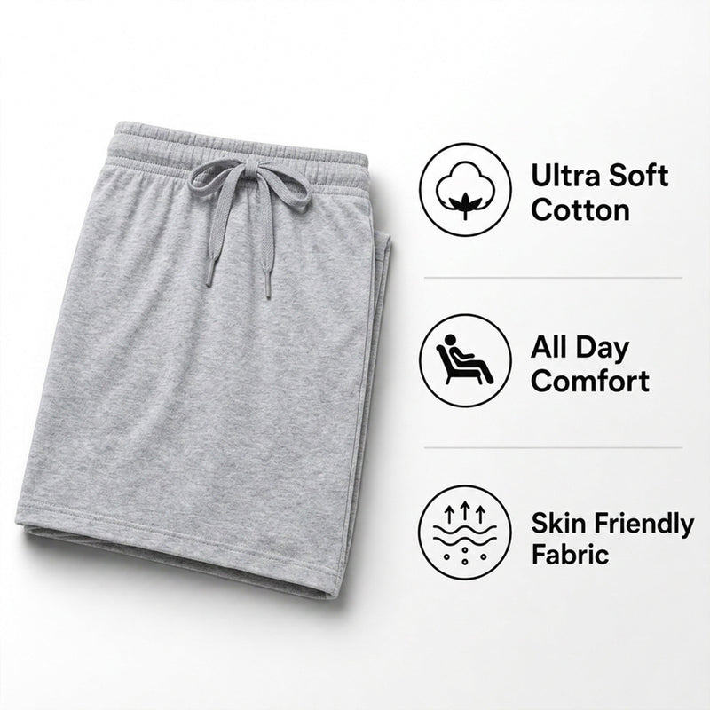 2 Pack Men's Cotton Lounge Shorts Stretchable Available in Black Navy Grey Durable and Cozy Loungewear Medium to 5X-Large by Sock Stack