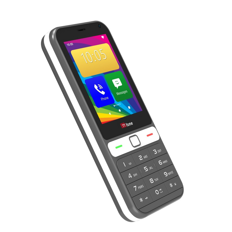 TTfone TT280 – 4G Android Mobile Phone with Google Play Store, O2 Pay As You Go SIM, and Dock charger included.