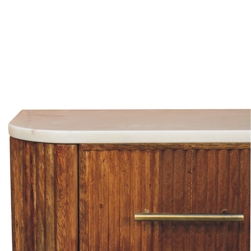 Artisan Furniture Solid Wood Beaumont Wall-Mounted Bedside, 1 Drawer, Brown & White