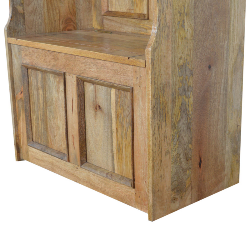 Artisan Furniture Solid Wood Small Monks Storage Bench