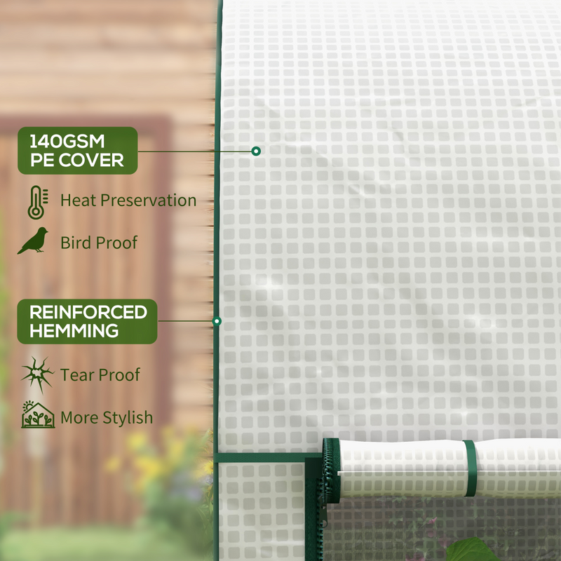 Outsunny 200 x 100 x 178cm Small Tomato Greenhouse with Roll-up Zipped Doors