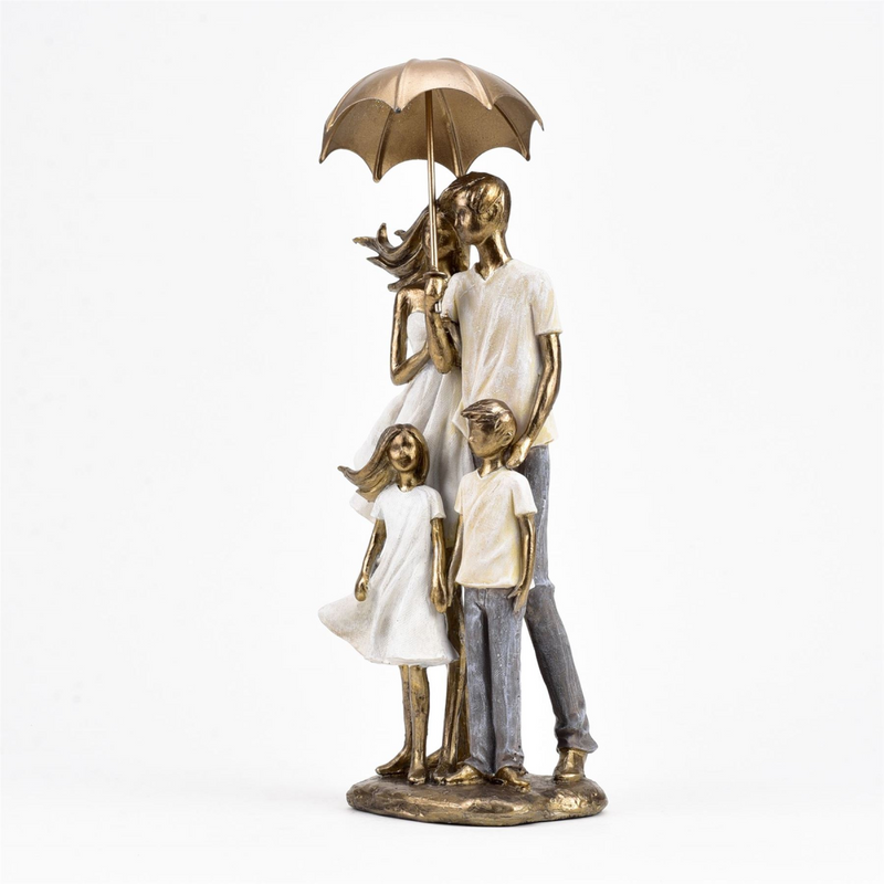 Rainy Day Collection Family of Four with Umbrella Figurine