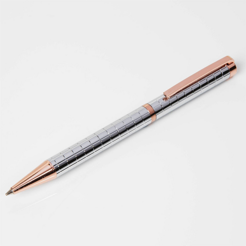 Stratton Ballpoint Pen - Silver & Rose
