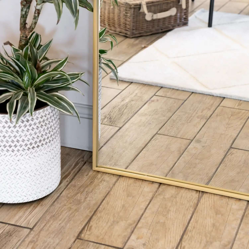 Akiko - Full Length Gold Metal Arched Mirror - 180cm x 105cm.