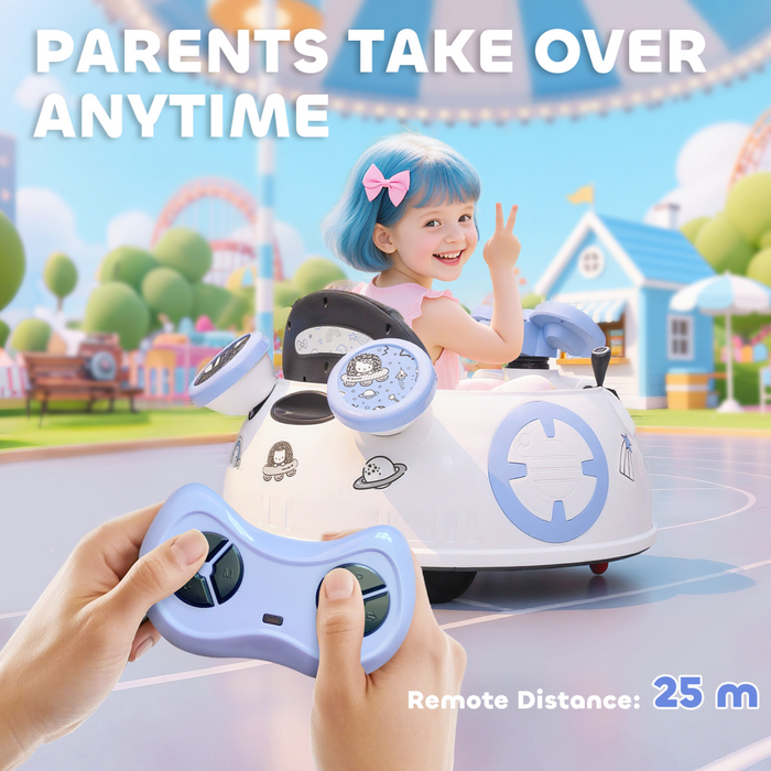 AIYAPLAY Hello Kitty Kids Ride on Bumper Car with Remote Control, White