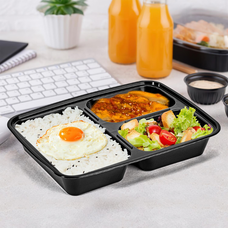VINSANI 10pk 3 COMPARTMENTS MEAL PREP CONTAINERS 1010425 X 3