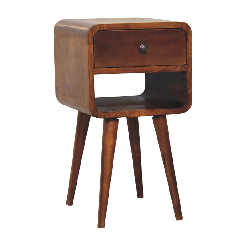 Artisan Furniture Solid Wood Mini Chestnut Curve Lower Bedside