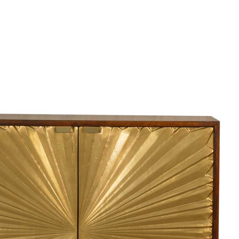Artisan Furniture Solid Mango Wood Manila Gold Cabinet