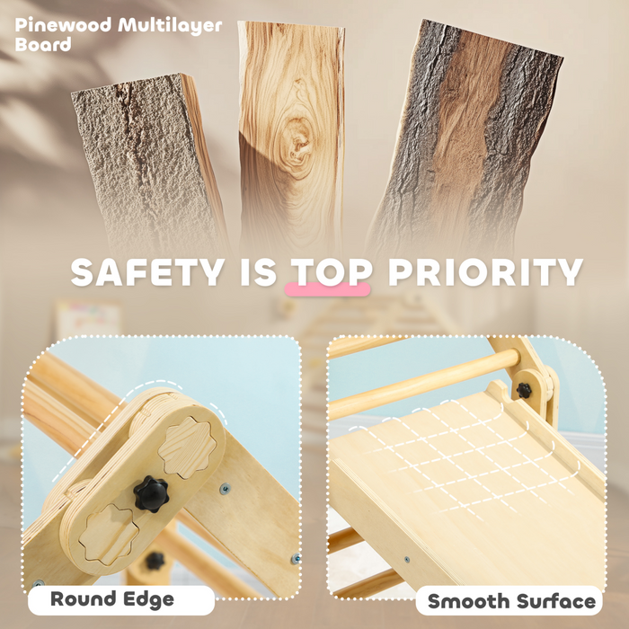 AIYAPLAY 3 in 1 Kids Climbing Set, Foldable Toddler Climbing Toys with Ramp