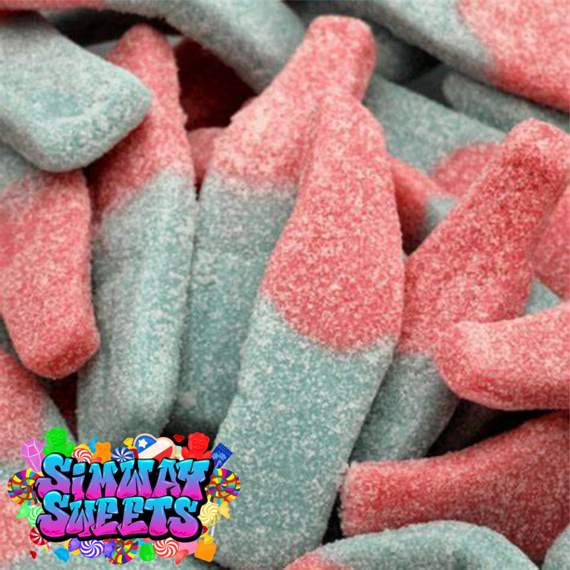 Giant Fizzy Bubblegum Bottles Retro Sour Gummy Sweets Gift Jar - 680g