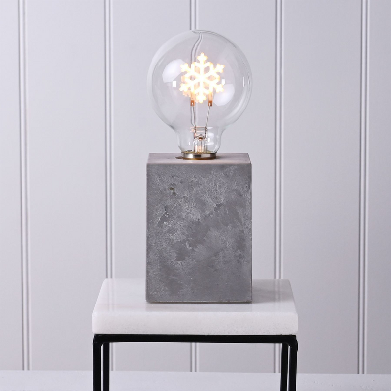 Square Snowflake Light with Cement Effect Base